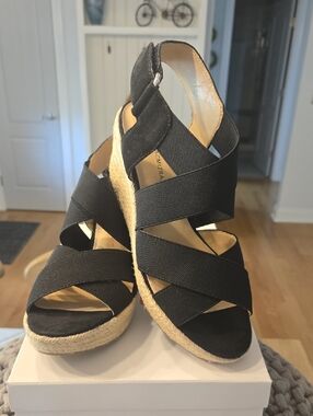Isaac Mizrahi Crisscross Strap Espadrille Wedge Sandals